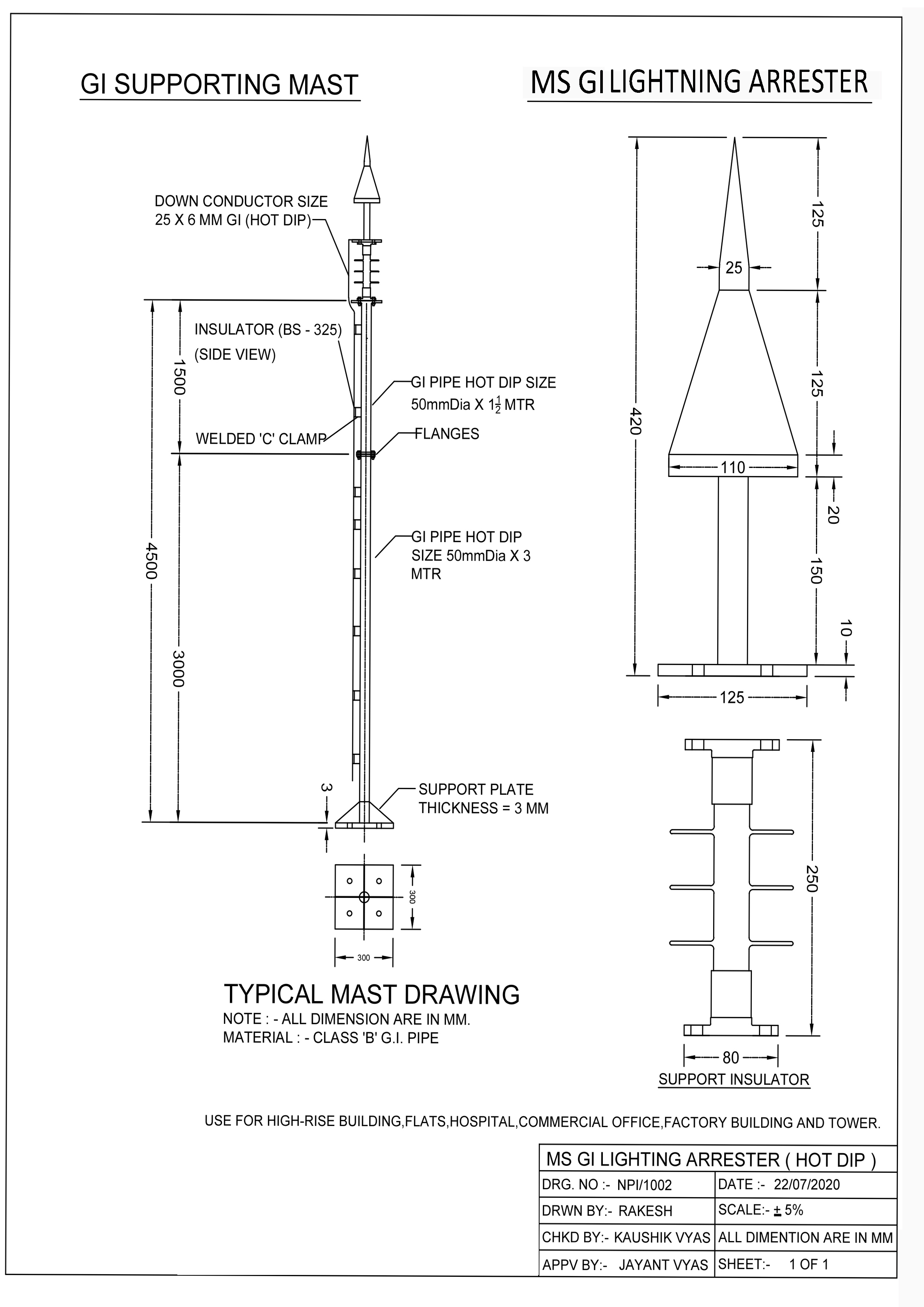 Building Lightning Arrester In Gujarat, Conventional Type Lightning Arrester
In Gujarat