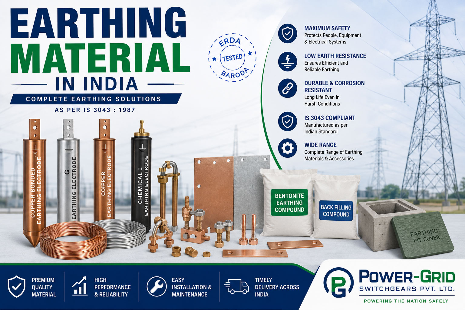 Earthing Material in India Earthing Material in India by Power-Grid Switchgears Pvt. Ltd.