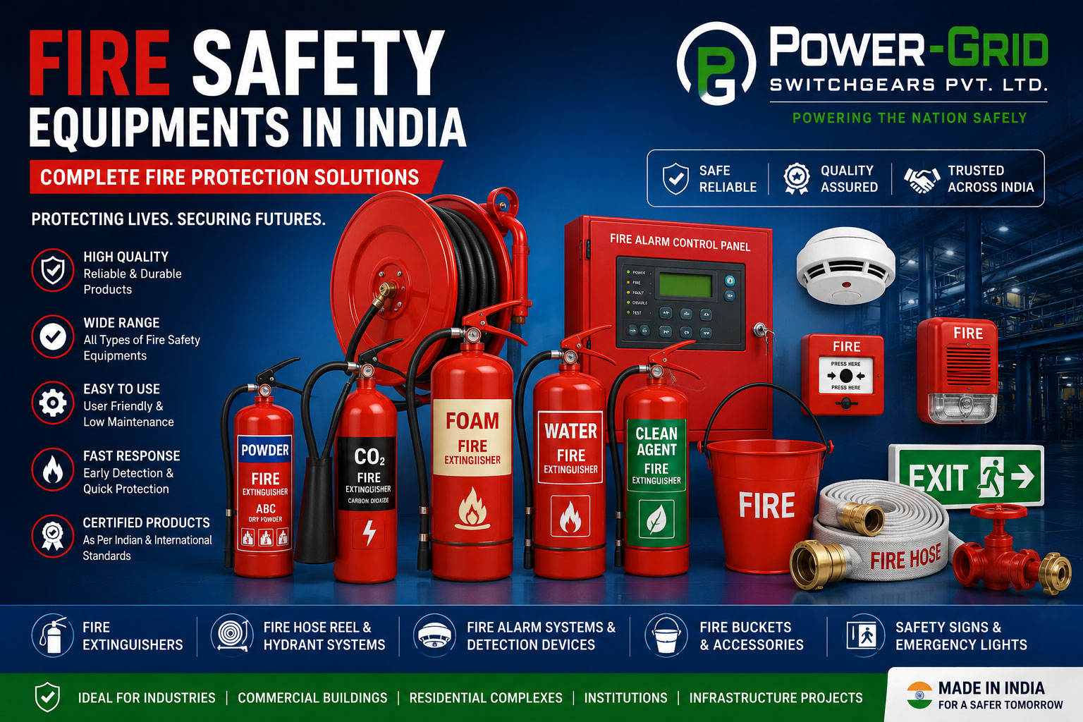 Fire Safety Equipments in India by Power-Grid Switchgears Pvt. Ltd.