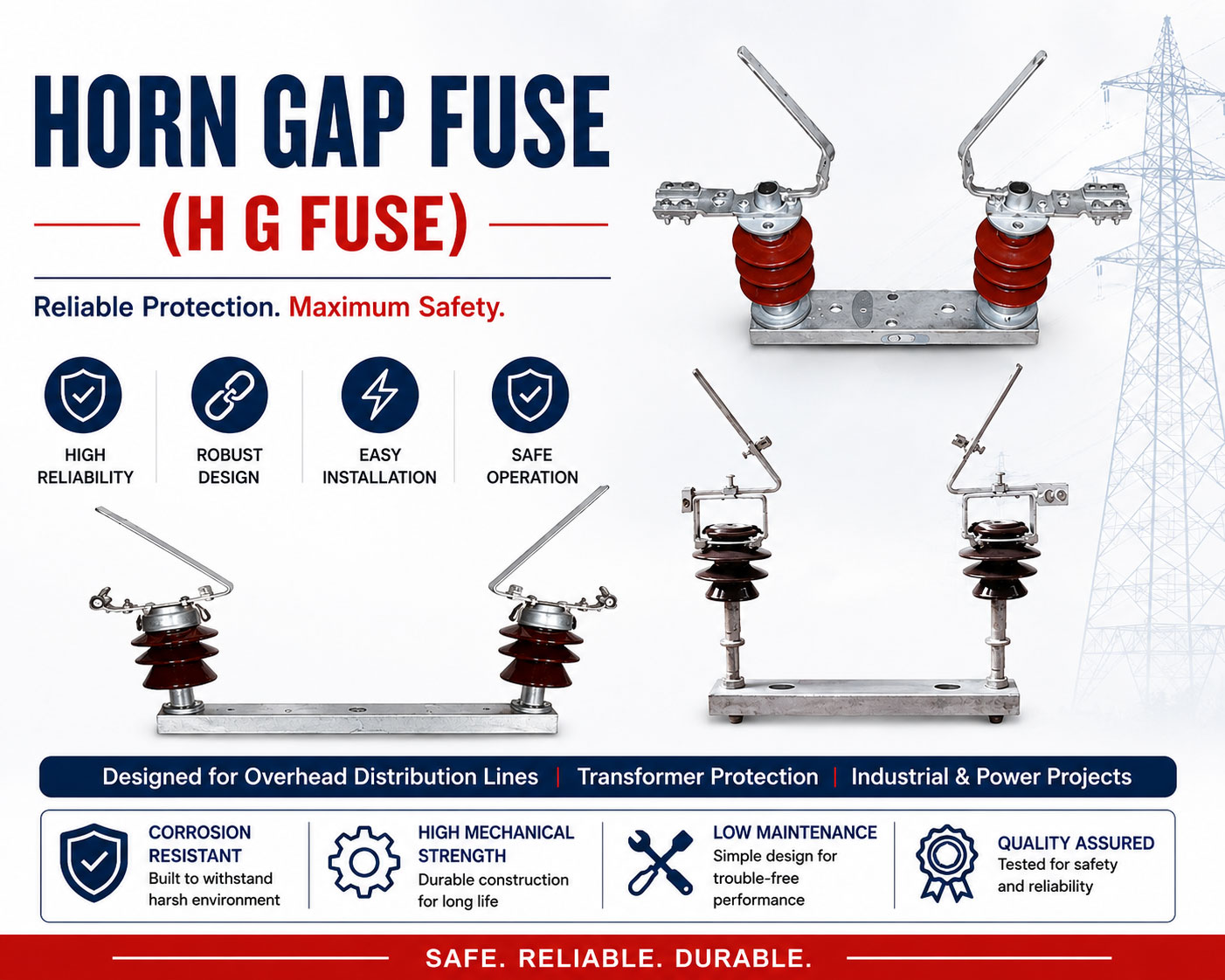 Horn Gap Fuse (H G Fuse) Manufacturer in India Horn Gap Fuse Manufacturer in India | H G Fuse for 11kV 22kV 33kV Distribution Line