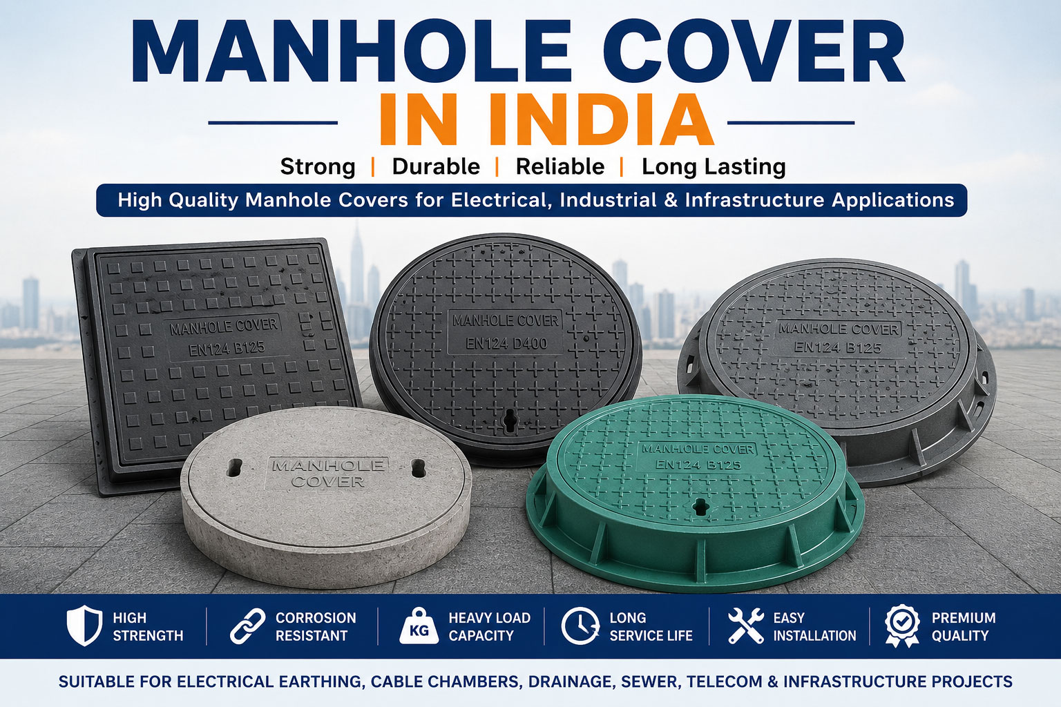 Heavy Duty Manhole Cover in India for Electrical Earthing and Underground Cable Chambers